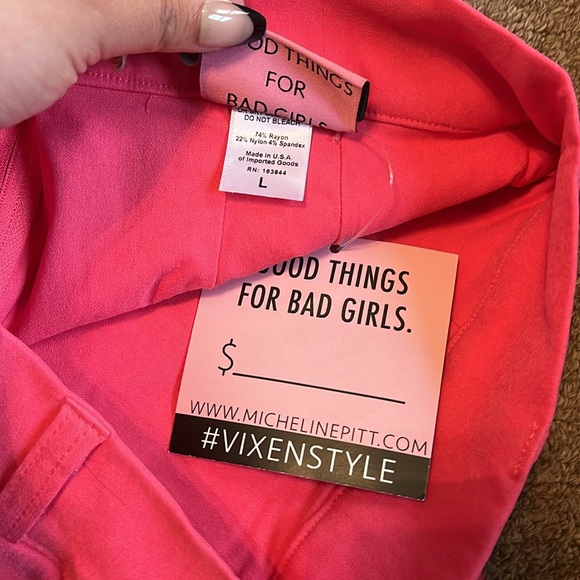 Hot pink cigarette pants Vixen by Micheline Pitt - Picture 6 of 6